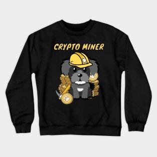 Crypto Miner Miniature Schnauzer Crewneck Sweatshirt